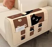 Sofa Armrest Organizer Pockets,Hanging Storage Bag,Armchair Caddy Bag Non-Slip Bedside Storage Caddy Multifunction 4 Pockets Home Desk Bed Holder (Color : C, Size : 70 * 110cm)