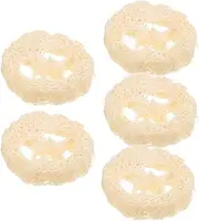 NIYANGLE 5Pcs Loofah Pad Soap Tray Natural Bath Scrubber Soap Holder with Drainage Function Keeps Soap Dry and Extends Life for Bathroom Kitchen Use