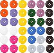 pson 100PCS 1 Inch Colorful Resin Buttons, Round 4 Holes Button for Crafts Replacement, Sewing, Shirt, Clothing and Craft Decoration (10 Mixed Colors)
