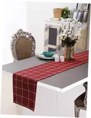 Cotton Table Runner (13 X 108 Inch), 1 Hemmed Runner (13 x 108 Inch) Red/Green