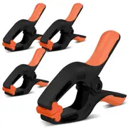 4 Piece, 7" Rubber Grip Nylon Spring Clamps - Durable DIY Woodworking Tools