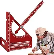Buhygn Multi Angle Ruler | Aluminum Alloy Measuring Layout Tool - Rust-Proof Carpenter Protractor, Non-Slip Precision Marking Gauge for Door Framing Workshop