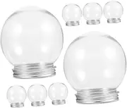 8pcs Transparent Bottle Fallen Decorative Snow Xmas Snow Globe Snowmen Snowflakes Clear Water Globe Clear Dome Decorate Glob Decorating Custom for Xmas The Pet Transparent
