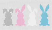 Four Bunnies Needlepoint Kit or Canvas (For Baby/Nursery/Animal/Kids)