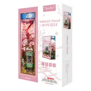 130pc Tonecheer Sakura's Travel 3D Puzzle 24.5cm DIY Dollhouse Book Nook Kit 15+