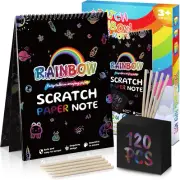 Scratch Art for Kids Rainbow Scratch Paper 130 Sheets Children's Paper Art Se...