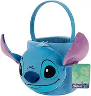 Stitch Plush Easter Basket, Blue, 17cm Height for Easter Sunday Egg hunt toy storage as a bag
