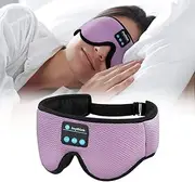 Joythink Sleep Eye Mask Headphones, Silk Sleep Mask with Soothing Sounds White Noise, 14 Hours Light Blocking Sleeping Mask Side Sleepers for Women and Men