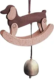 Dog Wind Chime - Dachshund Wind Chime, Cartoon Car Charm Wooden Ornament | Dachshund Shape Horse Wind Chime, Christmas Decoration Accessories for Tree Door Wreath