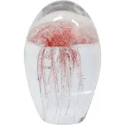 LVD Glass Jellyfish Figurine Home/Office Tabletop Ornament Decor 6x12cm Peach