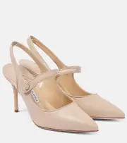 [Manolo Blahnik] Manolo Blahnik Campari 90 suede slingback pumps AU 11 beige
