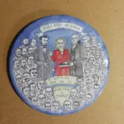 Hillary In 2016 Illustrated Woman Can Do It Give Her A Chance Large Button 3.5"