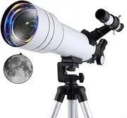 Refractor Telescope Astronomical Telescope with Tripod and Backpack 70mm Aperture 400mm Focal Length Refracting Telescope Beginners Travel Professional Telescope