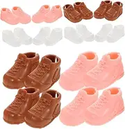 Kisangel 12 Pairs Miniature Doll Shoes 17cm Tiny High-top Sneakers Toy Boots for /ob11/ymy Dolls 1/12 Scale Scale Dollhouse Accessories Playset Decor