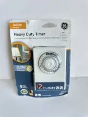 GE 24-Hour Heavy Duty Indoor Plug-in Mechanical Timer, 2 Grounded Outlets #19