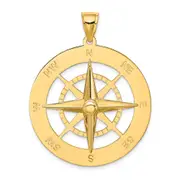 14k Yellow Gold Nautical Compass Charm