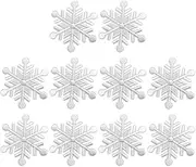 ULDIGI 10pcs Snowflake Shaped Iron Embroidery Patches for Clothing DIY Durable Applique Decors for Mending and Decorating Clothes Bags and Craft Projects
