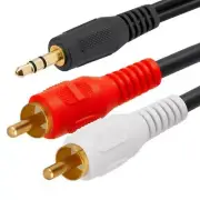 AVU XS Series -3.5mm Male to Two RCA Stereo Male Adapter Cable-Choice of Length