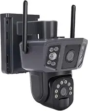 8MP Solar Security Camera Wireless Outdoor - 360° View Dual Lens with Battery Powered, PIR Motion Detection & 2.4G WiFi, IP65 Weatherproof for Home/Garden