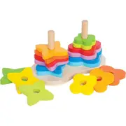 19pc Hape 17cm Double Rainbow Stacker/Building/Educational Kids/Baby Toy 12m+