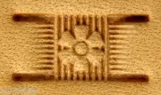 Hide Crafter PX006 Flower Center Basketweave Leather Stamp - 1/2" x 1/4"