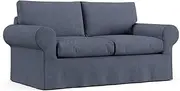 [Comfort Works] Custom Ektorp Loveseat Cover, Replacement Slipcover Compatible with IKEA Ektorp 2-Seater Sofa (Navy Blue)