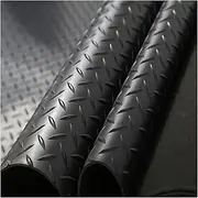 1/8 Inch Thick Outdoor Large Rubber Mat, Waterproof Non-Slip Cuttable Garage Home Gym Floor Dog Bowls Crate Mat Rubber Flooring Rolls, Diamond Plate Pattern (Color : Black, Size : 5ft x 10ft/1.52m