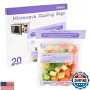 20Pcs Microwave Steamer Bag - Steam Cooking Bag Steam Food Storage Bags Micro