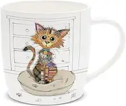 Lesser & Pavey British Designed Barrel Coffee Mug | Ceramic Coffee Mugs for Home or Work | Large Mugs for Hot Drinks | Kimba Kitten Tea and Coffee Cups - Bug Art