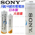 索尼SONY充電電池 3號AA充電電池 4號AA充電電池 1.2V充電電池 鎳鎘電池（NICD）