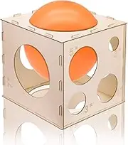 9 Holes Collapsible Wood Balloon Sizer Cube Box from 2" to 10",Balloon Measurement Tool for Birthday,Wedding,Party,Balloon Decorations,Balloon Arches,Balloon Columns (12" x 12" x 12")