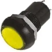Apem MINIATURE PUSH BUTTON SWITCH Latching SPST Solder, Illuminated BLACK/YELLOW