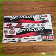 MERCURY 40 HP Outboard Replacement Laminated RED Decals Kit Set Marine Boat