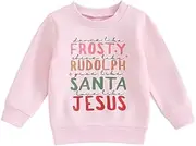 [ZyHwShine] Toddler Christmas Shirt Baby Girl Santa Clause Sweatshirt Merry Christmas Crewneck Pullover Long Sleeve Sweater Top