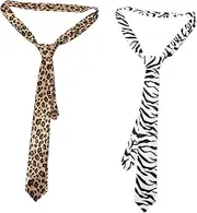 [TINEASUR] 2pcs Tie Party Favors Boys Guy Men Decor Leopard Decor Kid Mens Presents Mens Zebra Decor for Men Animal Print Boy Classic Supplies Miss