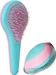 Detangling Brush Set [NEW PASTEL COLLECTION] - Wet Dry Detangling Brush Kit For Long Short Hair - Great Detangler Brush For Kids Too - Full And Travel Size Brush Included (Thick Hair)