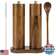 Yvake Wooden Salt and Pepper Grinder Set,8 Inch Manual Salt and Pepper Mill,