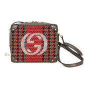 New Authentic Gucci 626363 Houndstooth & Stripe With Interlocking G Trunk Bag