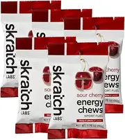 Skratch Labs - Sport Energy Chews - Pack of 5 (Sour Cherry (with caffeine))