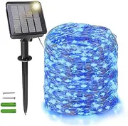 TheaPro 20M/65FT 200LEDS Solar Fairy String Lights Outdoor,Fairy Christmas Light 8 Solar Lighting Modes IP65 Waterproof for Home Garden Patio Wedding Party Xmas (Blue)