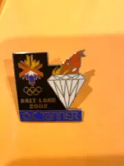 SALT LAKE CITY OLYMPICS PIN OC TANNER JEWELRY ROLEX SUPPLIER DIAMOND TORCH RARE