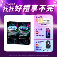 在飛比找Yahoo奇摩購物中心優惠-【Durex杜蕾斯】 雙悅愛潮裝保險套12入x2盒（共24入