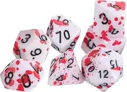 WEKAMOS 7Pcs Blood Dices Unique Role Playing Game Dices Creative Board Game Props Reusable for Parties Halloween Decor