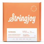 Stringjoy Foxwoods Coated Phosphor Bronze Acoustic Guitar Strings; 11-52