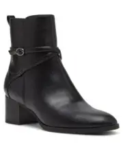 Anne Klein Women's Moore Ankle Boots Manmade Pointed Toe Block Heel Comfort S32