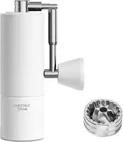 Chestnut Stainless Steel Coffee Grinder - Perfect for Camping & Home Brewing