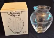 UNUSED BOXED BOHEMIA CRYSTAL OPTIC VASE 18CM MADE IN CZECH REPUBLIC