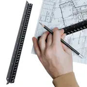 Aluminum Triangular Scale Ruler for Architects and Engineers-Black