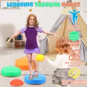 5 Pcs Colorful Kids Stepping Stones Stackable Balance Stepping Stones Kids qrTaz