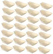 DONFAMDS 250pcs Sushi Boat Trays Food Grade Wooden Appetizer Plates Snack Serving Dishes for Parties Restaurants and Gatherings Convenient Use